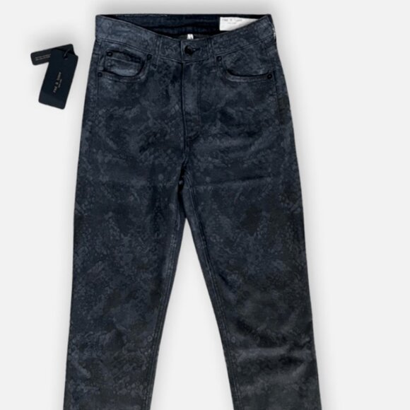 Rag & Bone Nina High Rise Ankle Cigarette Jeans Black Snake Foil SZ 30 NWT $255 - Picture 6 of 16